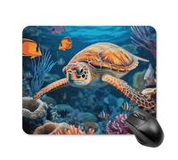 Tropical Fish Starfish Square Mouse Pad Portable Computer Mousepad with Non-Slip Rubber Base 20 * 25cm Ultra-Thin Gaming Mouse Mat for Computer Laptop Office Desk Accessories