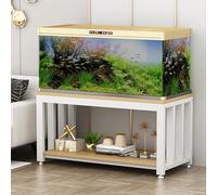 Tropical Fish Tank Stand - 2-Tier Metal Reptile Terrarium Table, Sturdy Steel Frame, Space-Saving Design, Home Office Storage Rack