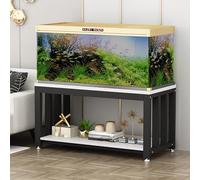 Tropical Fish Tank Stand - 2-Tier Metal Reptile Terrarium Table, Sturdy Steel Frame, Space-Saving Design, Home Office Storage Rack