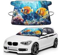 Tropical Fish, Underwater Coral Print Car Windshield Cover For Ice And Snow Universal Fit For Most Cars Multifuntional Ice Protector Keep Snow Frost Off