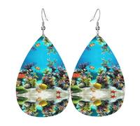 Tropical Fish Women'S Drop-Shaped Leather Earrings Are Suitable For Parties, Holiday Parties And Gifts.
