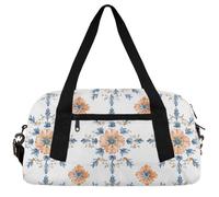 Tropical Fishes Kids Duffle Bag Boys Girls Small Sport Dance Gym Bag for Overnight Travel Weekender Carry On, Florals Pattern, 18.5"L x 9.4"W x 7.8"H