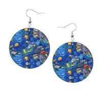 Tropical Fishes Print Leather Earrings for Women â€“ Lightweight Dangle, Colorful Hoop Jewelry, Perfect for Girls Accessories