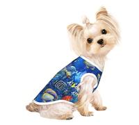 Tropical Fishes Print Sleeveless T-Shirt for Dogs Cats Tank Top Apparel Wear Indoor Outdoor Fashion Gear