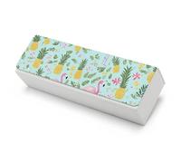 Tropical Flamingo And Pineapple Funny Glasses Case Hard Shell Eyeglasses Case Protector with Cleaning Cloth for Women Men