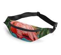 Tropical Flamingo Belt Bag, Multifunctional Sports Waist Pouch with Adjustable Strap, Lightweight Casual Waist Pack for Travel Running Cycling Daily Outdoor Activities