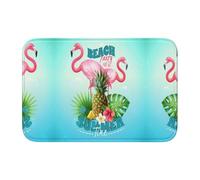 Tropical Flamingo Crystal Velvet Lock Edge Floor Mat 40x60, Non Slip, Easy To Clean, Comfortable Foot Feel