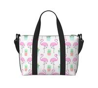 Tropical Flamingo Cute Cactus Duffel Bags for Traveling - Lightweight Personal Item Travel Bags for Women, Gym Bags for Men, Black, One Size