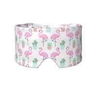 Tropical Flamingo Cute Cactus Print Eye Shade Cover for Nap Travel Yoga,Eye Cover Blindfold Travel Office Nap Airplane