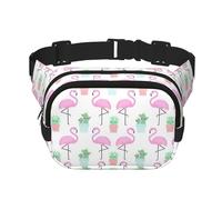 Tropical Flamingo Cute Cactus Print Stylish and Practical Waist Bag,Adjustable,Perfect for Travel,and Outdoor Activities