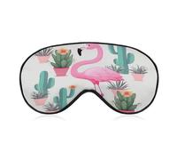 Tropical Flamingo Cute Green Eye Mask, Side Sleeping Mask Light Blindfold Sleeping Mask Nose Pad and Elastic Band for Children Women and Men