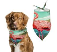 Tropical Flamingo Dog Bandanas Cute Soft Cotton Puppy Scarves Washable Daily Summer Durable Triangle Reversible Bibs Suitable for Small Medium Large Dogs and Cats