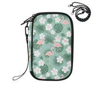 Tropical Flamingo Flower Teal Passport Holder for Travel Passport Organizer