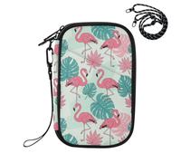 Tropical Flamingo Leaf White Passport Holder for Travel Passport Wallet