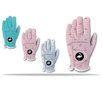 Tropical Flamingo Mens Golf Glove 100% Cabretta Leather Left & Right Hand Golfer Weather Grip Pink White Blue Adult Hawaii Small to XXL