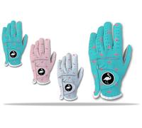 Tropical Flamingo Mens Golf Glove 100% Cabretta Leather Left & Right Hand Golfer Weather Grip Pink White Blue Adult Hawaii Small to XXL