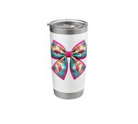Tropical Flamingo Palm Tree Beach Sunset Design Stainless Steel Insulated Tumbler