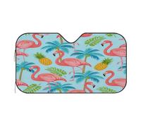 Tropical Flamingo Pineapple Palm Tree Car Windshield Sun Shade