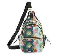 Tropical Flamingo Pink Sling Bag Shoulder Bag for Students