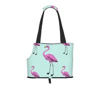 "Tropical Flamingo Prints Small Dog Carrier Bag, Portable Cat Carrier Handbag, Foldable Pet Carrier Bag, Personalized Pattern Design"