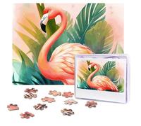 Tropical Flamingo Puzzles 500 Pieces Personalized Jigsaw Puzzles with storage bag Photos Puzzle for Adults Challenging Picture Puzzle for Men Women Home Decor (52x38 CM)