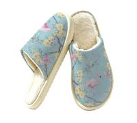 Tropical Flamingo Slippers for Women Men, Memory Foam House Shoes L