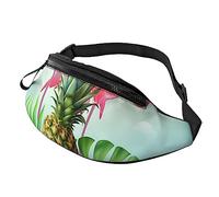 Tropical Flamingo Sport Waist Bag Travel Bumbags with Zipper and Earphone Hole, Running Fanny Pack Waist Pack with Adjustable Belt for Men Women