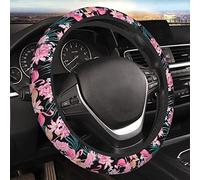 Tropical Flamingo Steering Wheel Cover Non-Slip Auto Protector Car Accessories Universal Fit 15 Inches for Men Women Protect the steering wheel