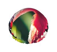 Tropical flamingos and pineapple shower cap with a double layer of, holds your hair well whether it is showering or bathing.