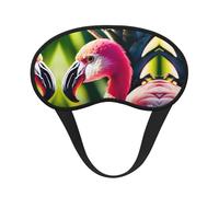 Tropical Flamingos and Pineapples Print Blackout Sleep Mask - Side Sleeper Eye Cover, Soft Comfort, Perfect for Travel, Meditation