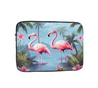 Tropical Flamingos Laptop Sleeve for Women Men, 17 Inch Waterproof Laptop Bag Lightweight Notebook Computer Cover Bag