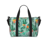 Tropical Flora Duffel Bags for Traveling - Lightweight Personal Item Travel Bags for Women, Gym Bags for Men, Black, One Size