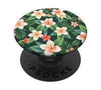 Tropical Floral Leaves Exotic Garden Illustration Graphic PopSockets Adhesive PopGrip
