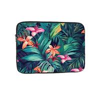 Tropical Floral Leaves Laptop Case 17 inch, Shockproof Protective Computer Sleeve Cover Water Resistant Laptop Bag Carrying Tablet Cover Briefcase Handbags Gifts for Men Women