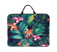 Tropical Floral Leaves Laptop Case Sleeve 14 inch Shockproof Protective Notebook Case Travel Laptop Bag with Handle Waterproof Computer Cover Briefcase Handbags for Men Women