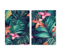 Tropical Floral Leaves Passport Holder with Card And Ticket Slot, PU Leather Passport Case Easy Access, Travel Essentials Document Organizer Waterproof Travel Wallet for Men Women
