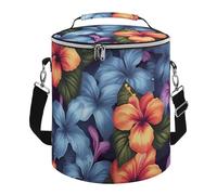Tropical Floral Lunch Bag 15L, Insulated Picnic Basket with Leakproof Design - Large Cooler Tote for Camping, Beach, Hiking & Groceries