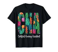 Tropical Floral Pattern CNA Certified Nursing Assistant T-Shirt