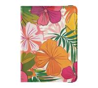 Tropical Floral Pattern Digital Download Passport Holder for Travel with Credit Card Holder Slots RFID Passport Book Holders PU Leather Travel Accessories for Women Men