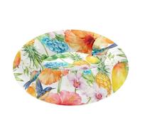 Tropical Floral Pattern with Pineapples and Mangoes Pet Dog Bed Warm & Soft fluffier Dog Cave Bed for Medium Size Pets Supplies