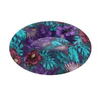 Tropical Floral Pet Dog Bed Anxiety Relief fluffier Calming for Medium Size Pets Sleeping