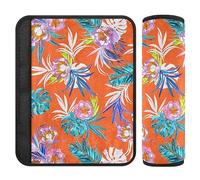 Tropical Floral Soft Seat Strap Belt Covers Shoulder Pads for Boys Girls Seatbelt Covers for Adults 2 Pieces 10 * 7.7in