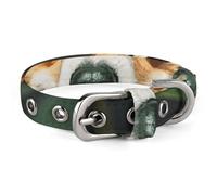 Tropical Flower and Corgi Dog Collar Adjustable Soft and Comfortable Puppy Collars with Metal Buckle Pet Collar for Small Medium Pet