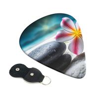 Tropical Flower And Zen Stone Guitar Pickfor Pickups For Acoustic Electric Guitar Bass Ukulele