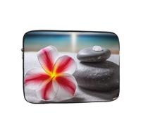 Tropical Flower and Zen Stone Laptop Sleeve Bag 10 Inch, Waterproof Shockproof Laptop Case Bag Computer Skin Bags Lightweight Tablet Carrying Case