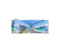 Tropical Flower And Zen Stone Printed Baby Headband, Soft and Breathable, Adjustable, Perfect for Baby Photos (0-6 Months)