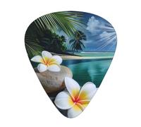 Tropical Flower And Zen Stone Printed Custom 12 Pieces Guitar Pick In A Box,The Pick Makes Sound Clear, Ukulele, Electric Bass (0.46 0.71 0.96mm)