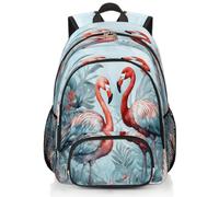 Tropical Flower Flamingo Backpack Multi-purpose Rucksack for Kids Girls Boys Men Women Unisex, 18.4 L Back Pack School Bookbag Casual Laptop Daypack Bag