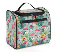 Tropical Flower Flamingos Travel Toiletry Bag for Women Men Kids Girls Boys 11.2 L Big Cosmetic Makeup Bag Hanging Wash Pouch Bag Toiletries Organizer Shower Bag