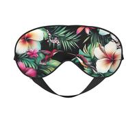 Tropical Flower Hummingbird Print Sleep Mask with Adjustable Strap, Comfortable Eye Cover for Travel, Yoga, Napping, Sleeping & Relaxation